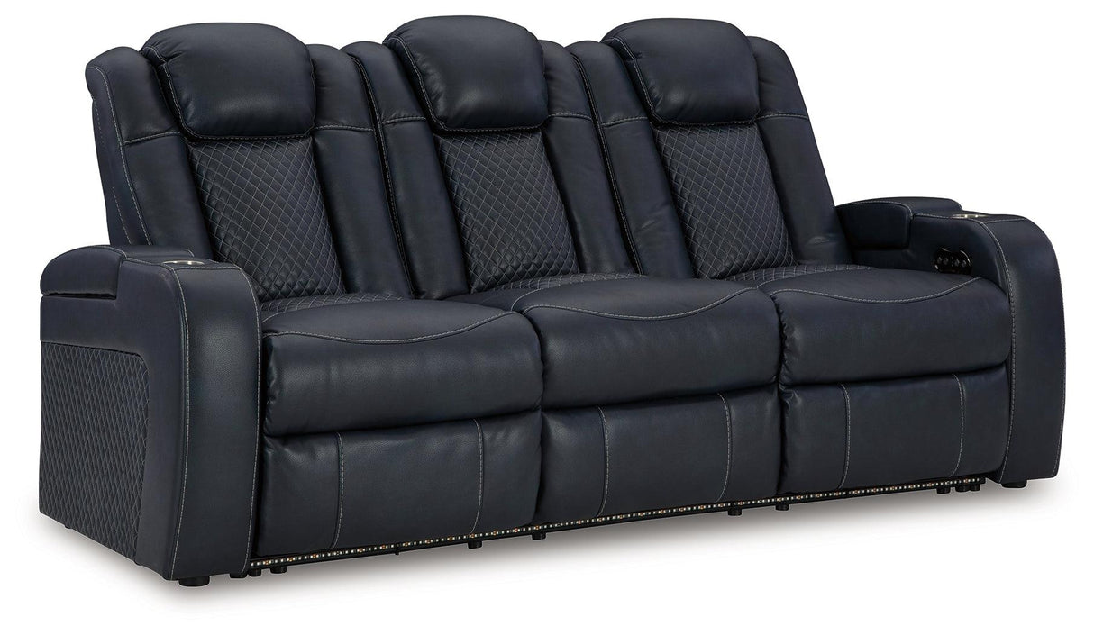 Fyne-Dyme Sapphire Dual Power Reclining Sofa by Ashley at Eve Furniture