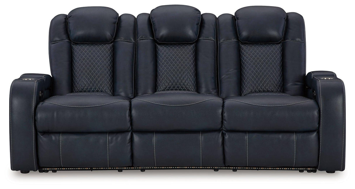 Fyne-Dyme Sapphire Dual Power Reclining Sofa by Ashley at Eve Furniture