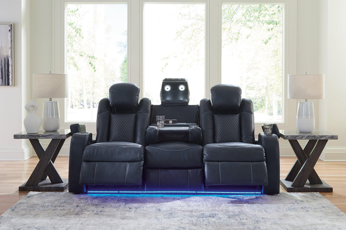 Fyne-Dyme Sapphire Dual Power Reclining Sofa by Ashley at Eve Furniture