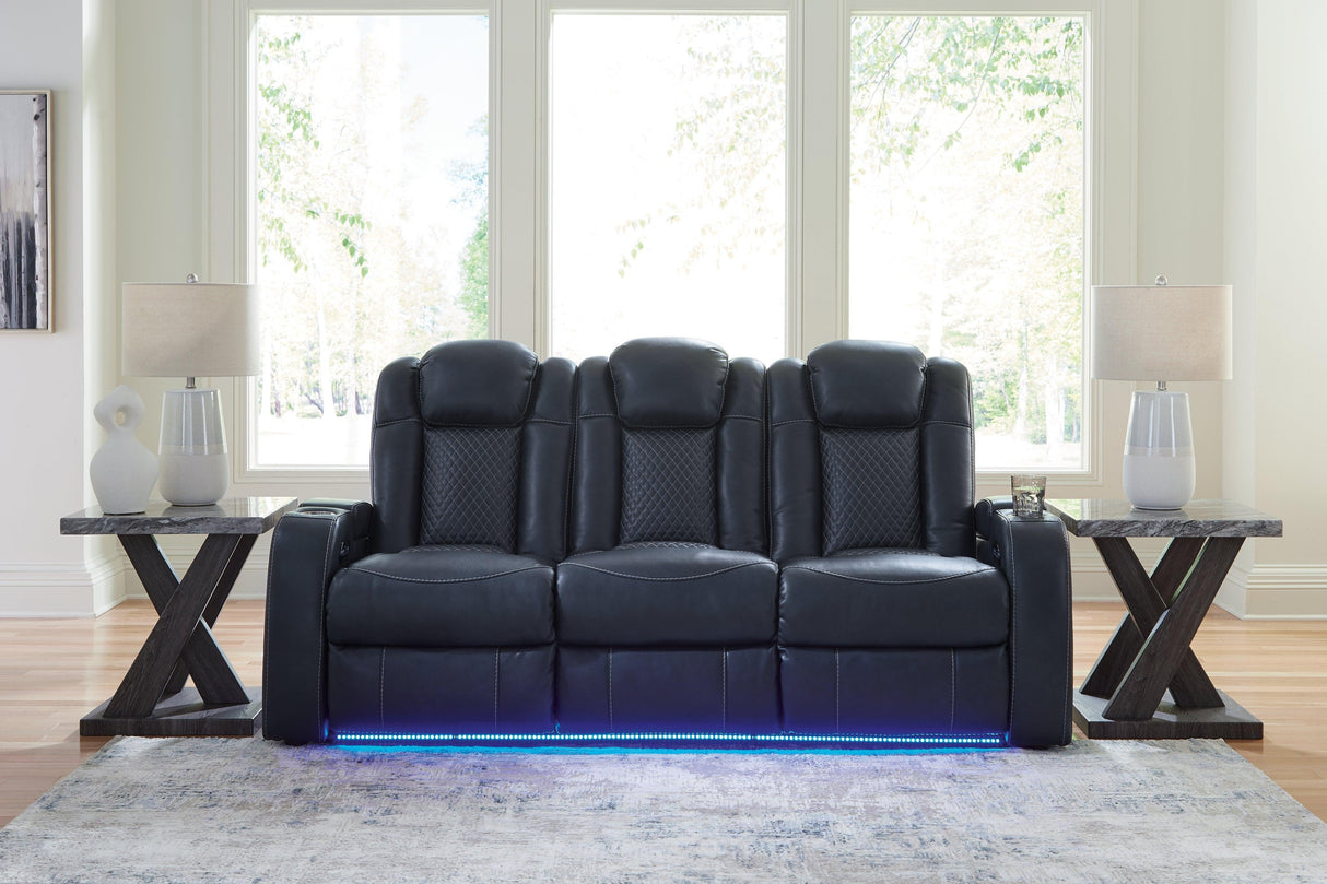 Fyne-Dyme Sapphire Dual Power Reclining Sofa by Ashley at Eve Furniture