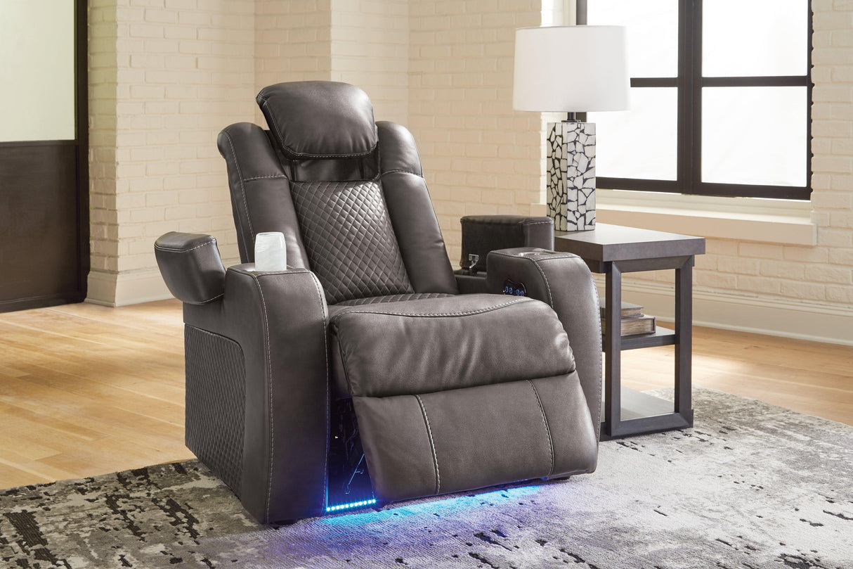 Fyne-Dyme Shadow Dual Power Recliner by Ashley at Eve Furniture