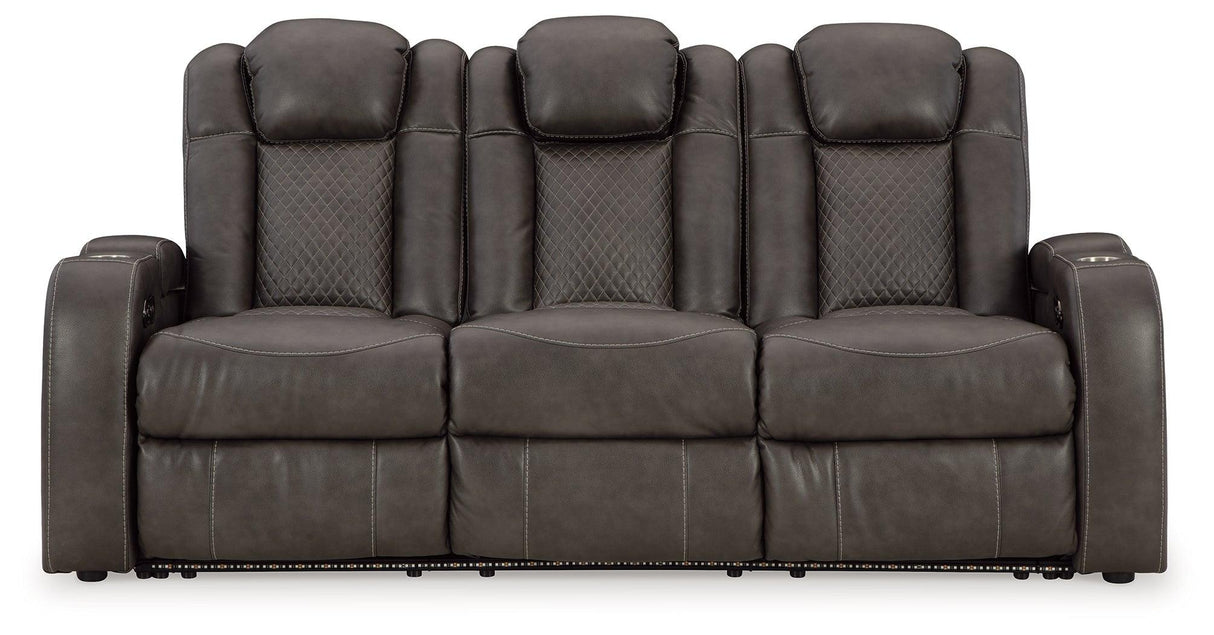Fyne-Dyme Shadow Dual Power Reclining Sofa by Ashley at Eve Furniture
