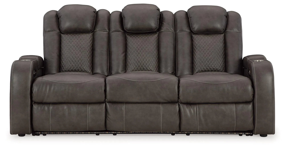 Fyne-Dyme Shadow Dual Power Reclining Sofa by Ashley at Eve Furniture