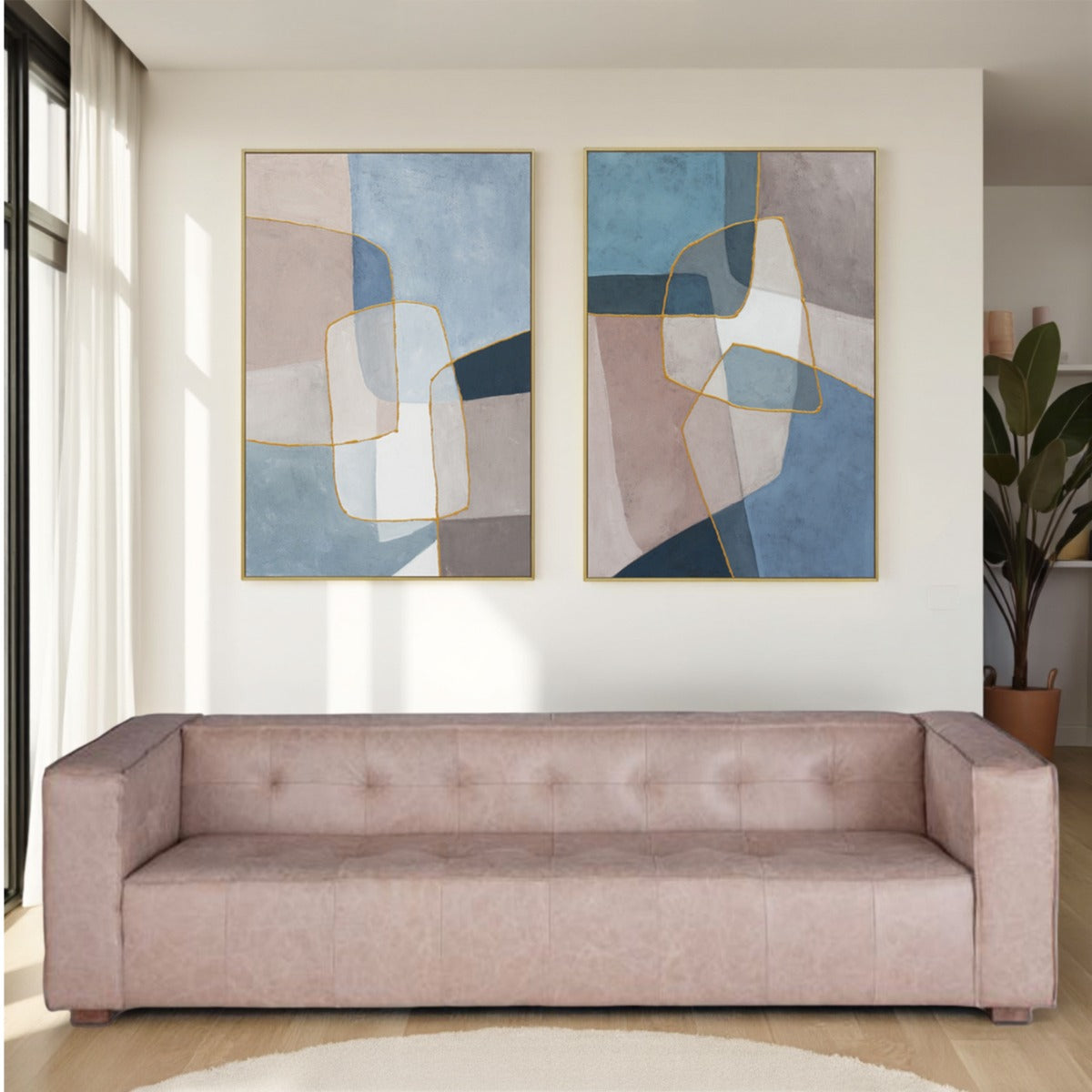 Palette Glass Mosaic Hand Painted Framed Diptych by Home Trends & Design at Eve Furniture