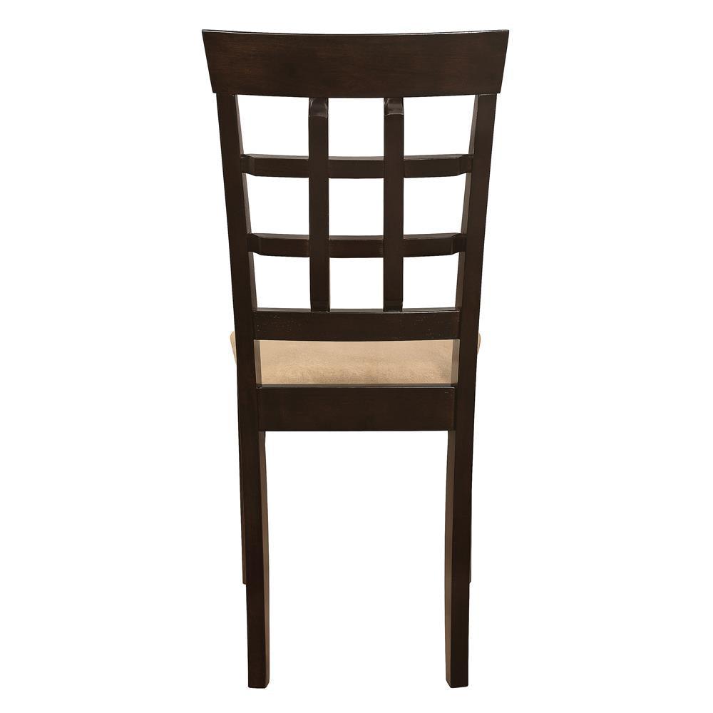 Gabriel Cappuccino/Tan Lattice Back Side Chairs, Set of 2 by Coaster at Eve Furniture