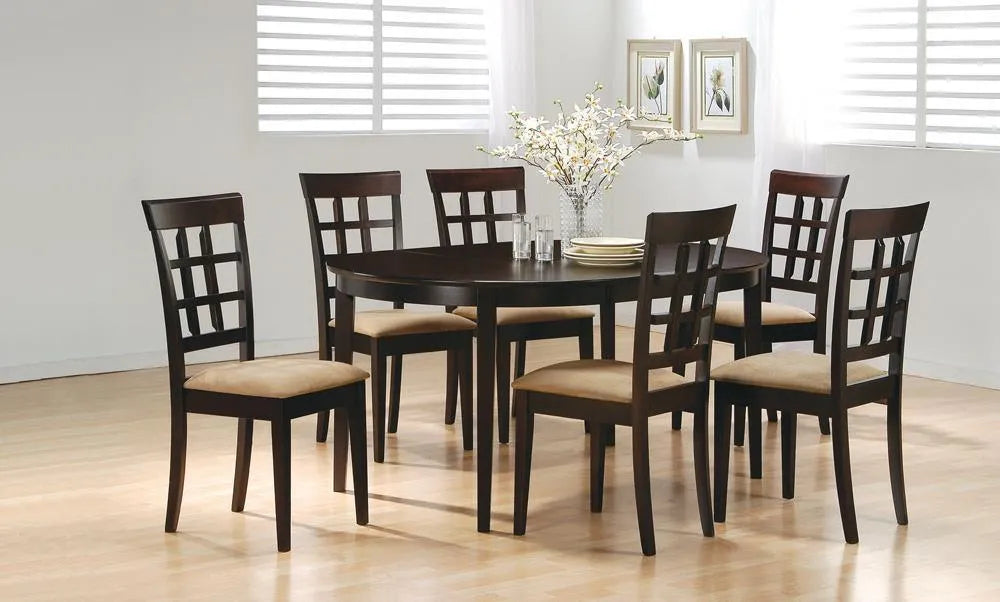 Gabriel Cappuccino/Tan Lattice Back Side Chairs, Set of 2 by Coaster at Eve Furniture