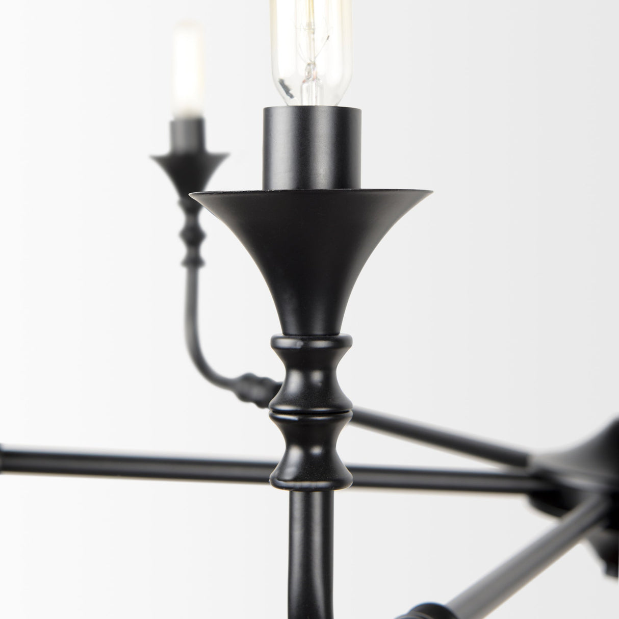 Gabriel Large Matte Black Chandelier by Mercana at Eve Furniture