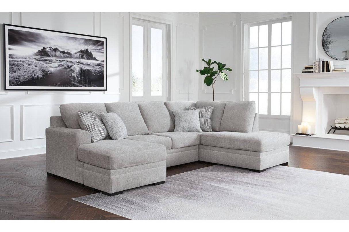 Gabyleigh Nickel 2-Piece Sectional with RAF Chaise by Ashley at Eve Furniture