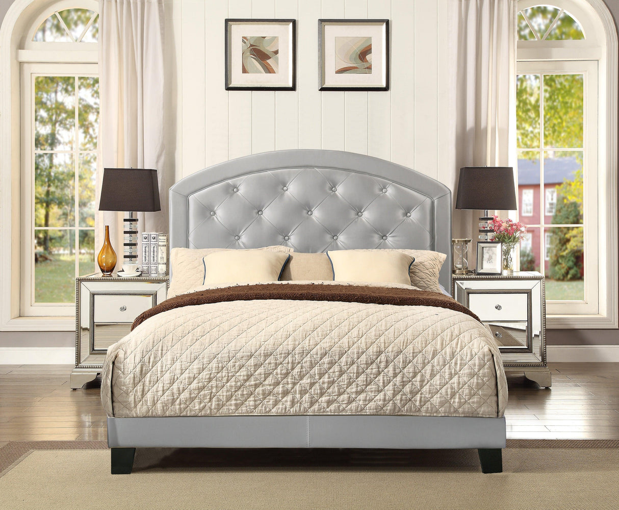 Gaby Silver Full Upholstered Platform Bed by Crown Mark at Eve Furniture