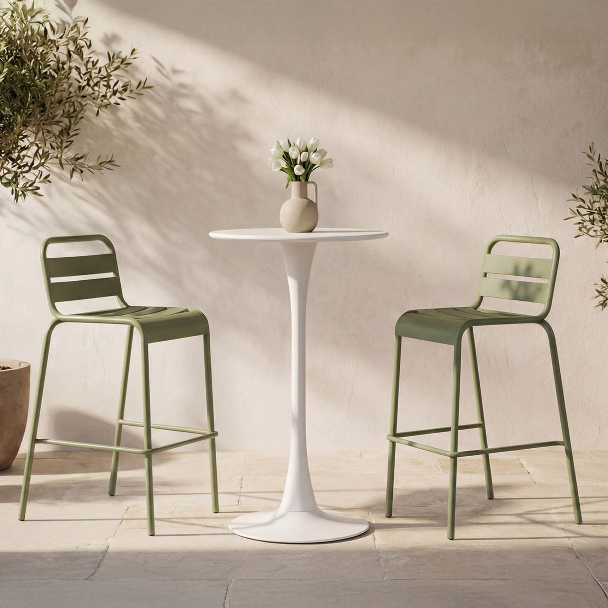Gage White Outdoor Bar Table by MOES at Eve Furniture
