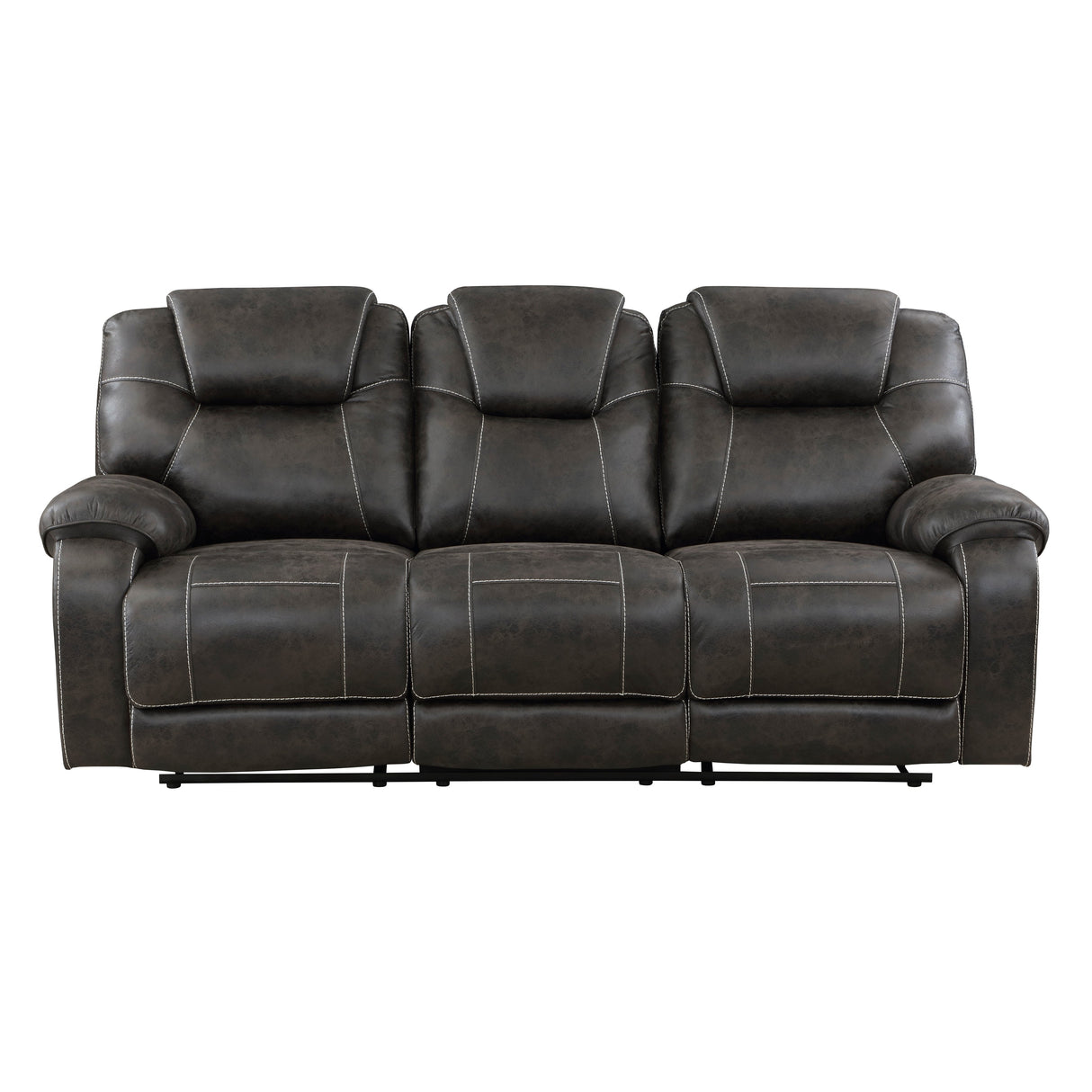 Gainesville Chocolate Microfiber Double Reclining Living Room Set by Homelegance at Eve Furniture