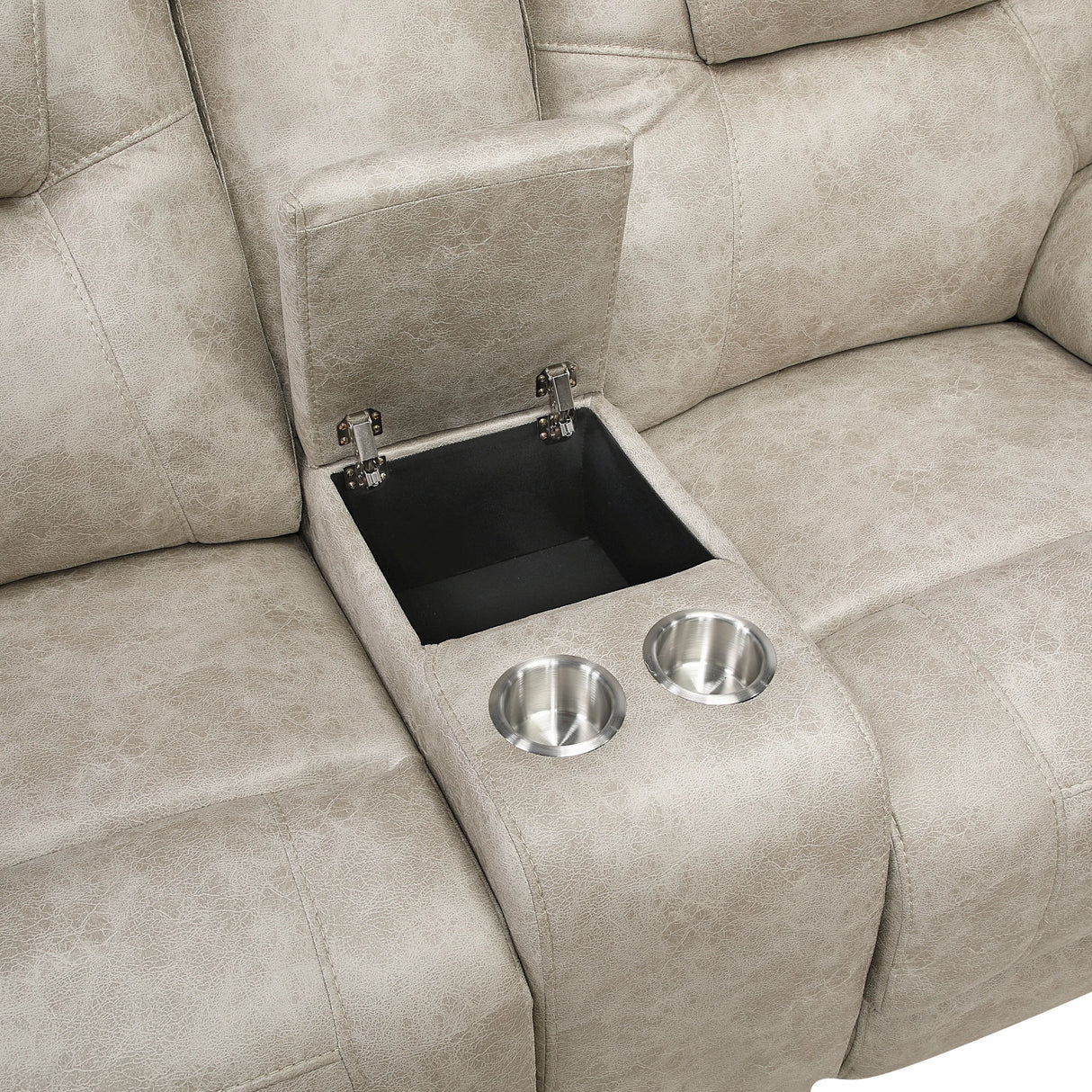 Gainesville Pewter Double Reclining Loveseat by Homelegance at Eve Furniture