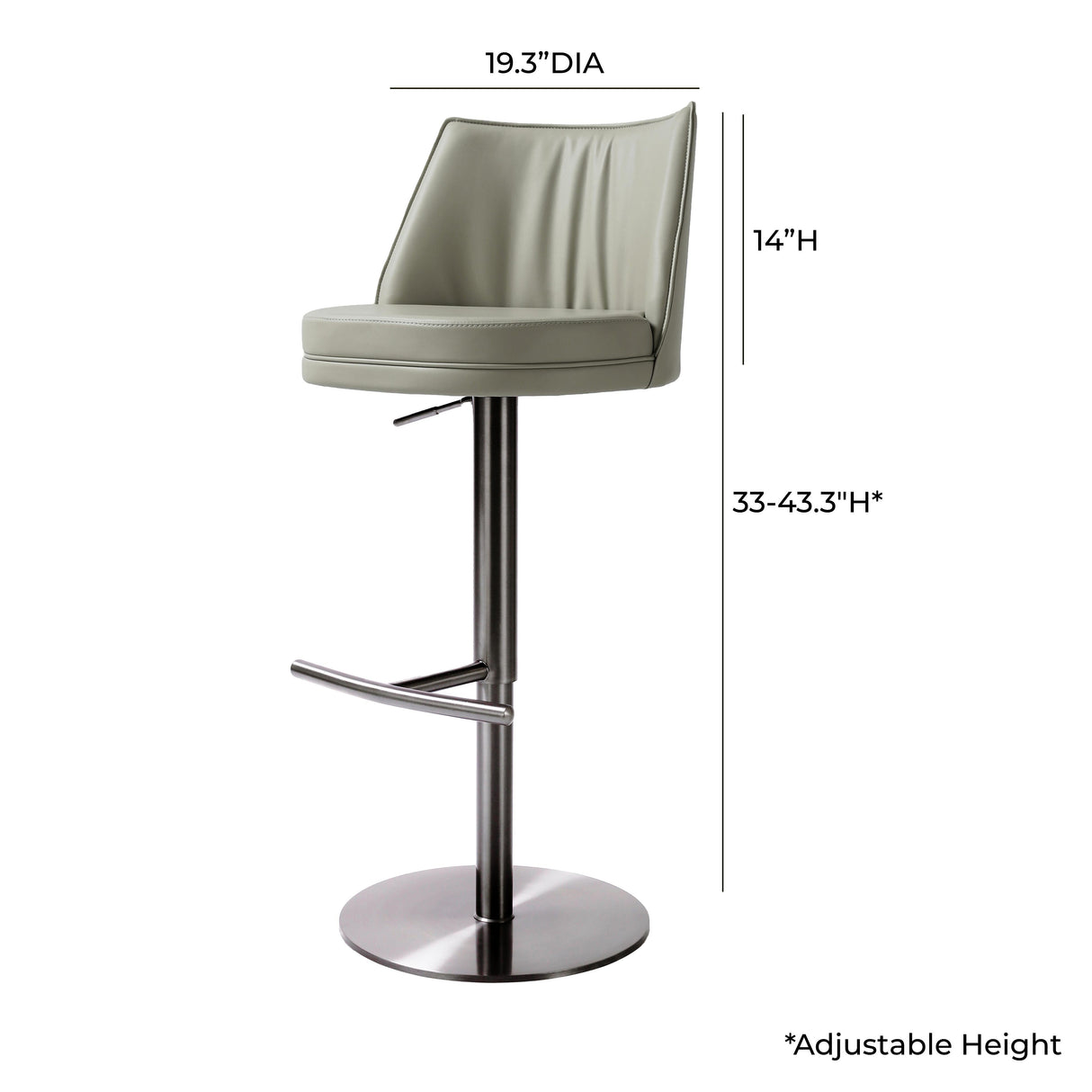 Gala Performance Vegan Leather Adjustable Stool by TOV Furniture at Eve Furniture