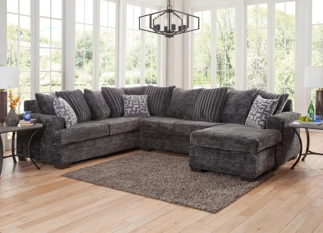 Galactic Charcoal Right Arm Facing (RAF) Sectional by Happy Homes at Eve Furniture