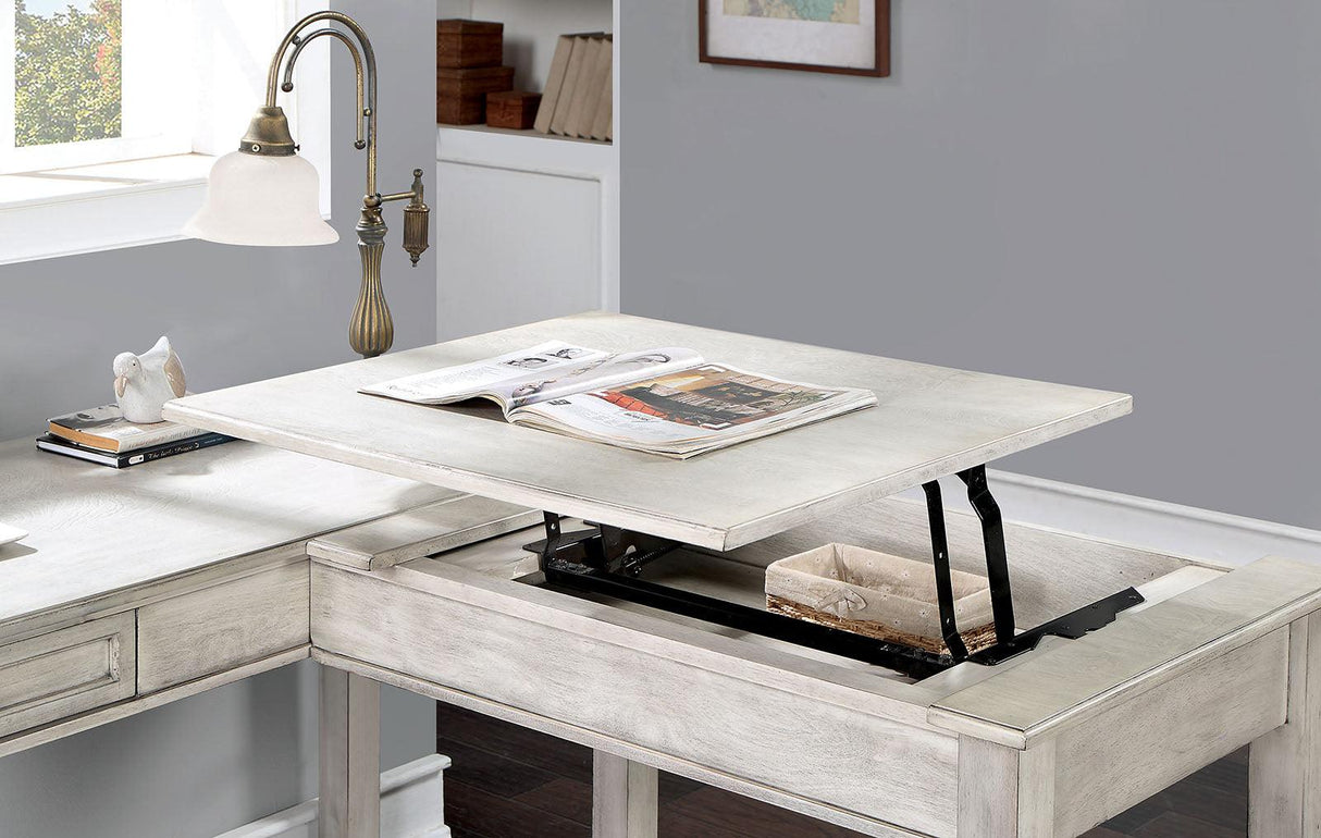 Galarga Antique White Desk by Furniture of America at Eve Furniture