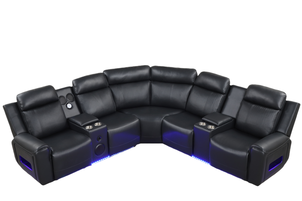 Galaxy Black Power Reclining Sectional by New Era Innovations at Eve Furniture