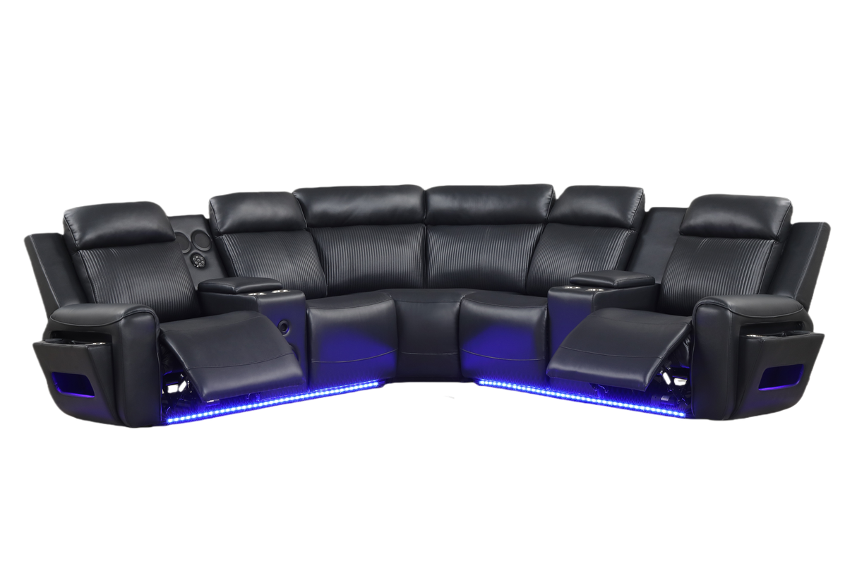 Galaxy Black Power Reclining Sectional by New Era Innovations at Eve Furniture