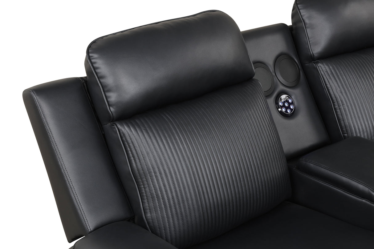 Galaxy Black Power Reclining Sectional by New Era Innovations at Eve Furniture