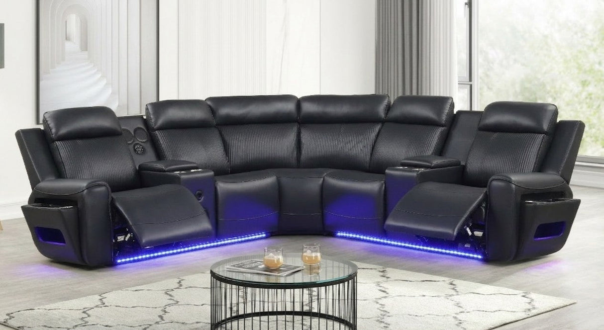 Galaxy Black Power Reclining Sectional by New Era Innovations at Eve Furniture