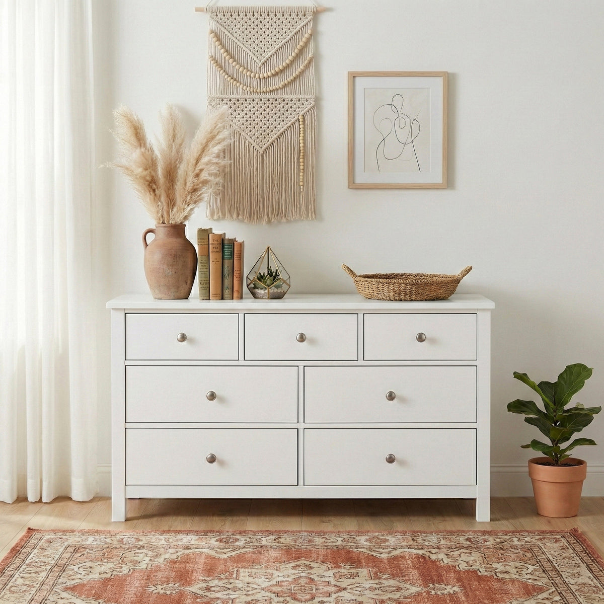 Galen White 7-Drawer Dresser by Homelegance at Eve Furniture