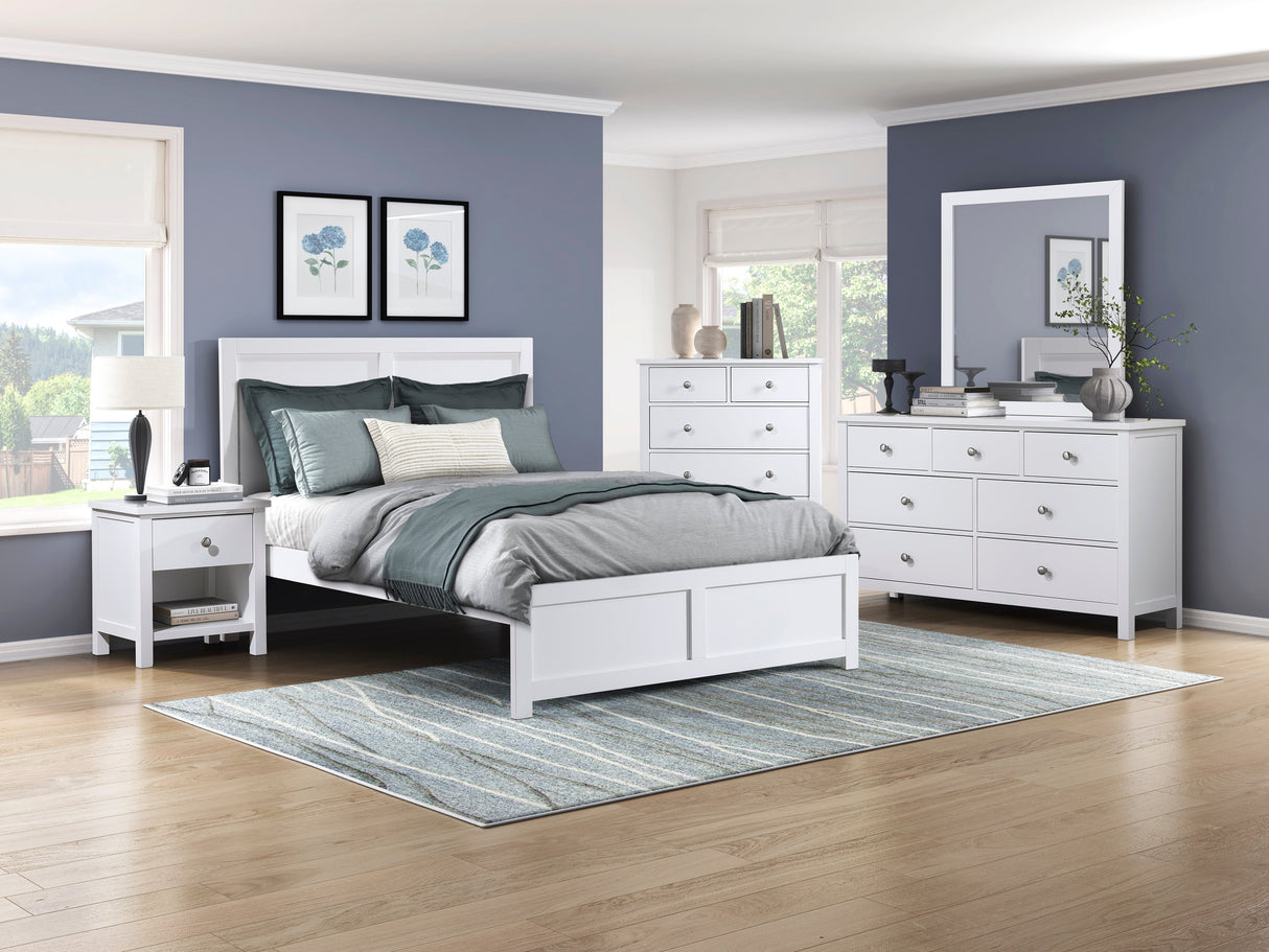 Galen White Full Platform Bed by Homelegance at Eve Furniture