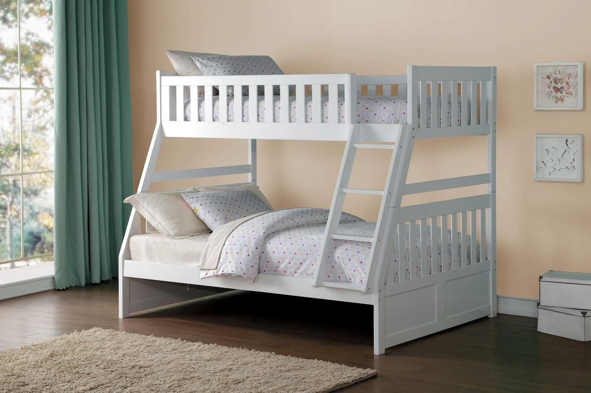 Galen White Twin/Full Bunk Bed by Homelegance at Eve Furniture