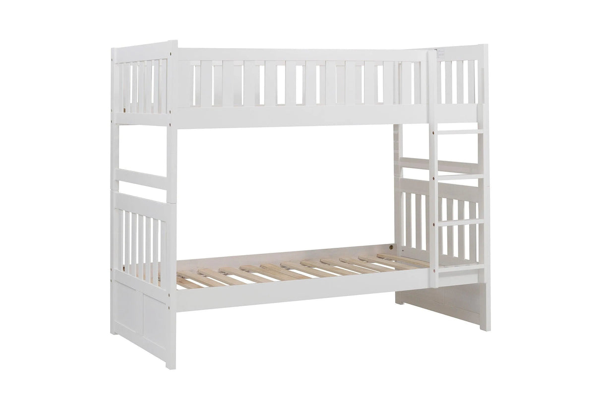 Galen White Twin/Twin Bunk Bed by Homelegance at Eve Furniture