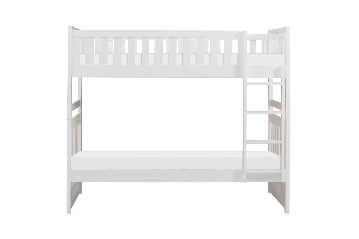 Galen White Twin/Twin Bunk Bed by Homelegance at Eve Furniture