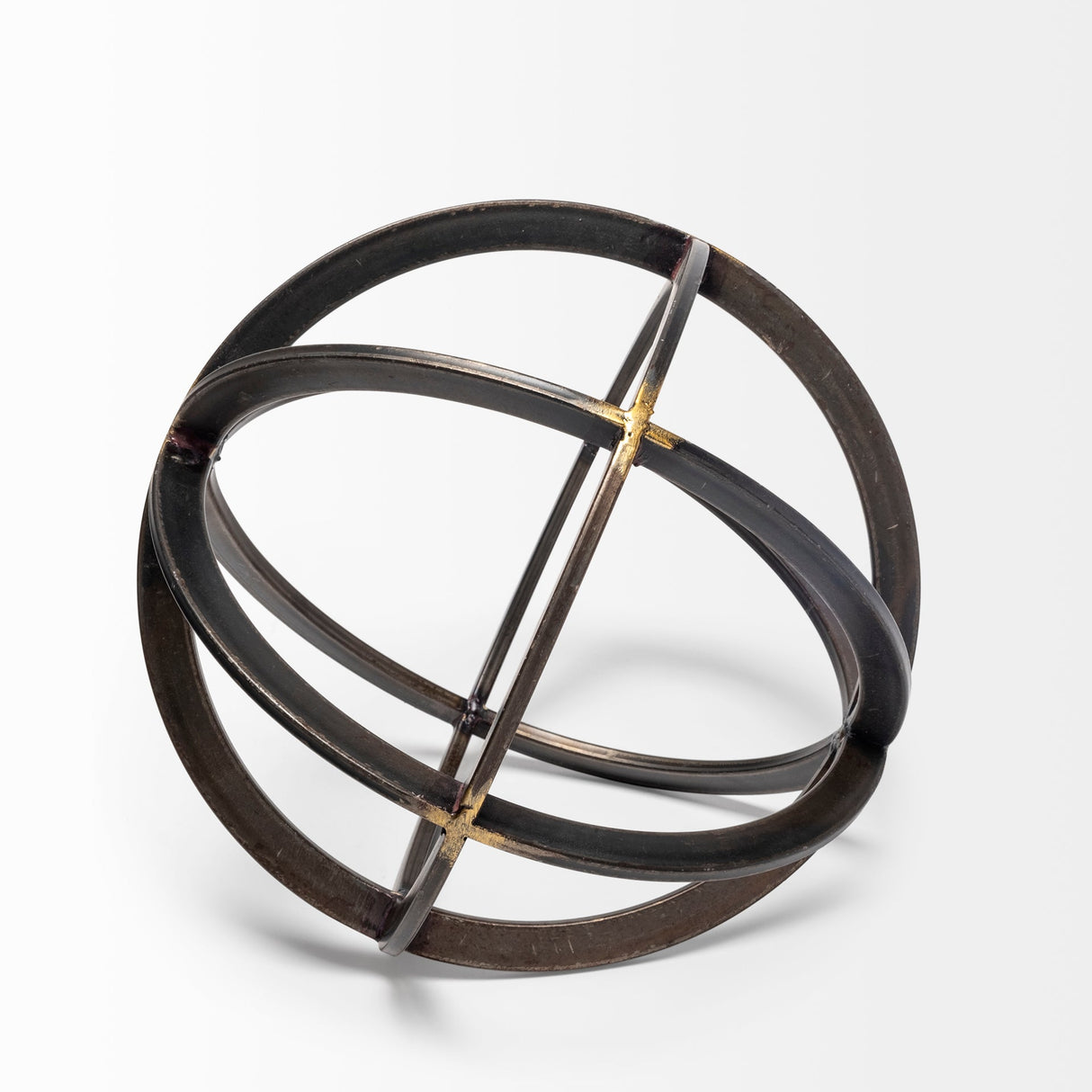 Galenna II (Medium) 9L x 9W Black Metal Circular Decorative Orb by Mercana at Eve Furniture