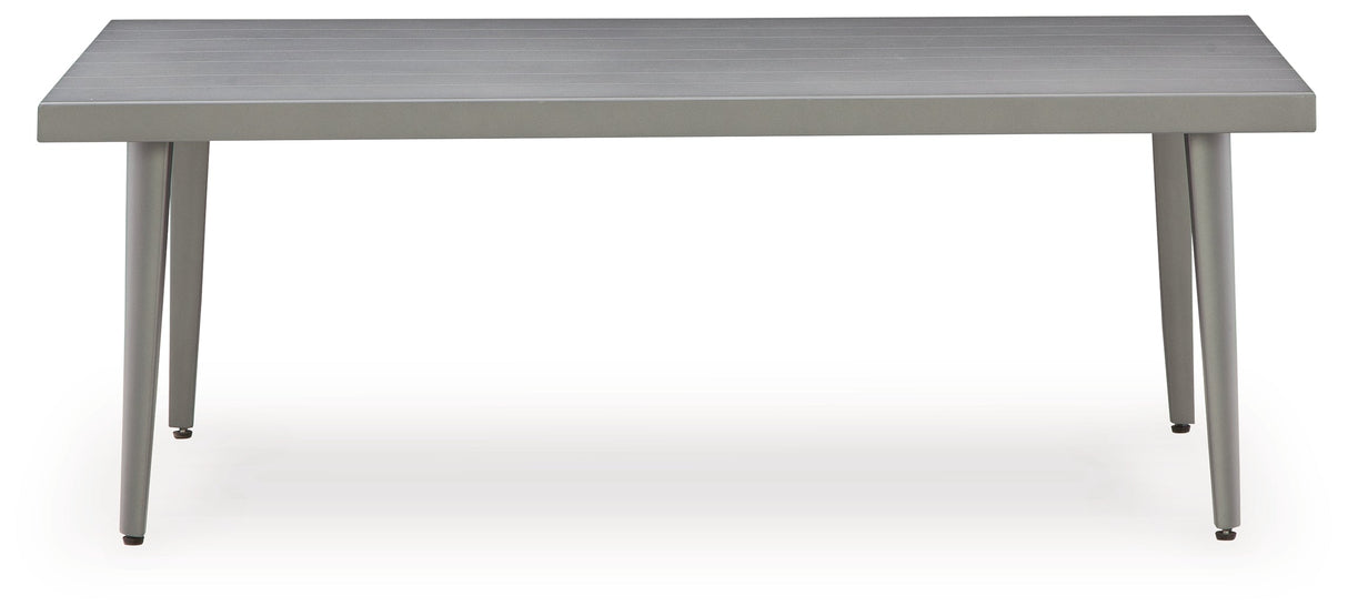 Gali Gray/Blue Outdoor Sofa/Chairs/Table Set (Set of 4) by Ashley at Eve Furniture