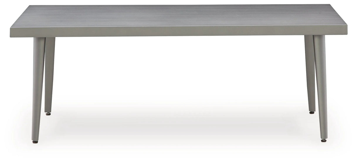 Gali Gray/Blue Outdoor Sofa/Chairs/Table Set (Set of 4) by Ashley at Eve Furniture