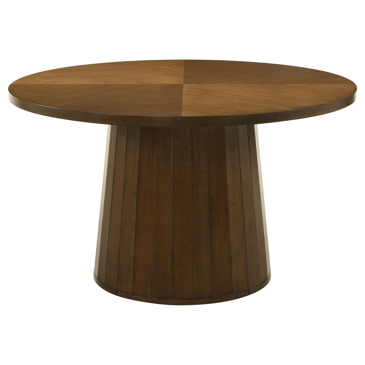 Galindo Walnut 52-inch Round Walnut Veneer Dining Table by Coaster at Eve Furniture