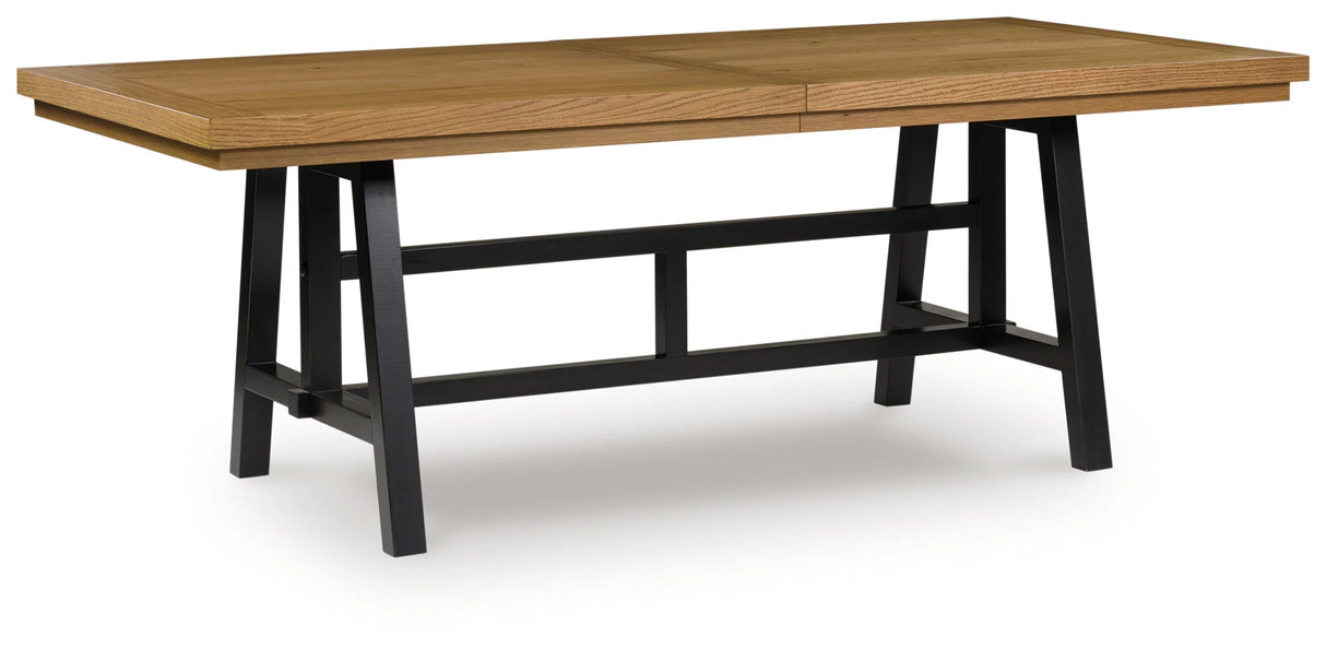 Galliden Black/Brown Extendable Dining Table and 6 Chairs by Ashley at Eve Furniture