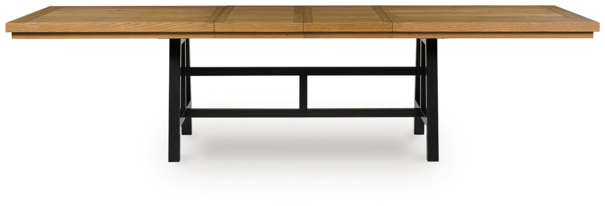 Galliden Black/Brown Extendable Dining Table and 6 Chairs by Ashley at Eve Furniture