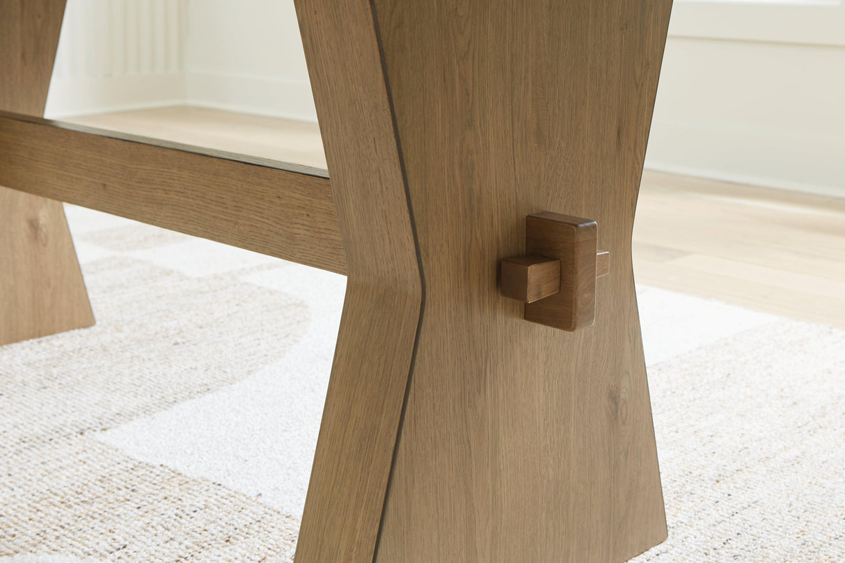 Galliden Light Brown Dining Table by Ashley at Eve Furniture