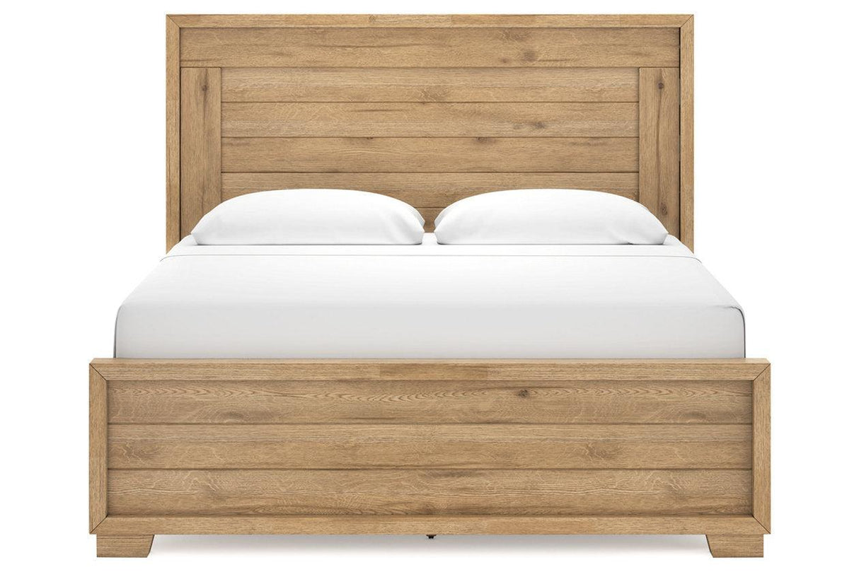 Galliden Light Brown King Panel Bed by Ashley at Eve Furniture