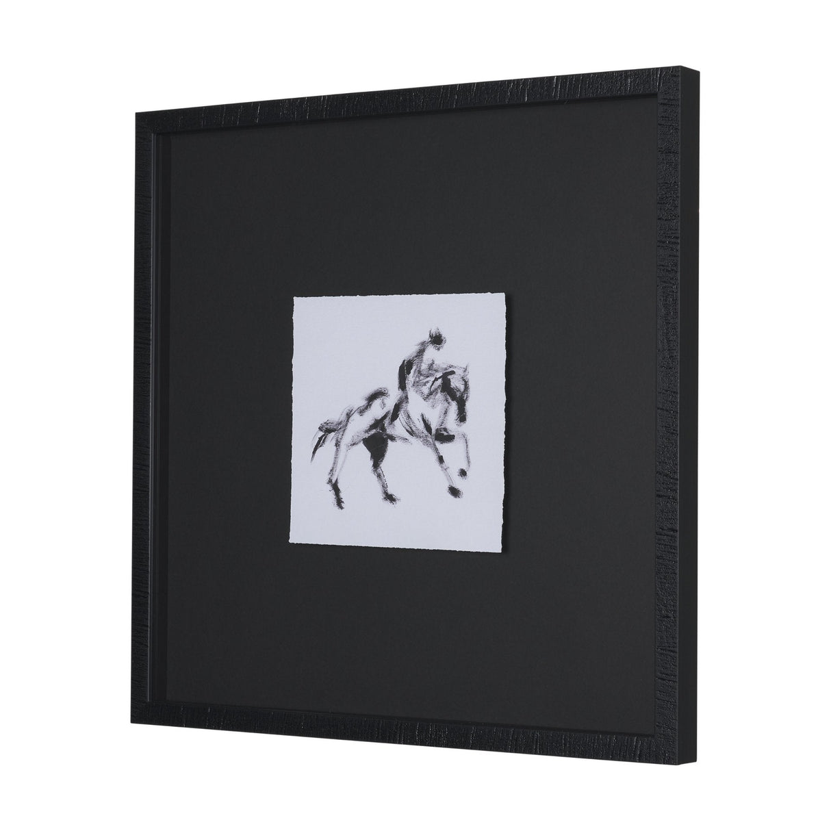 Galloping Silhouette by Santhosh ch Hand-Embellished Framed Artwork Matted under Glass by Mercana at Eve Furniture
