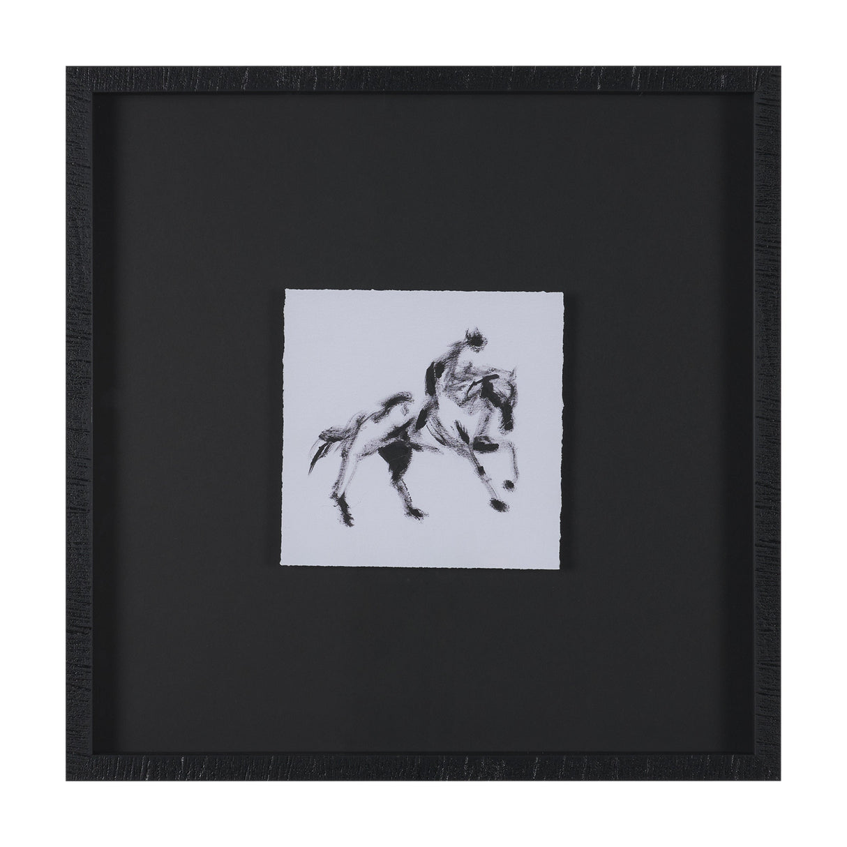 Galloping Silhouette by Santhosh ch Hand-Embellished Framed Artwork Matted under Glass by Mercana at Eve Furniture