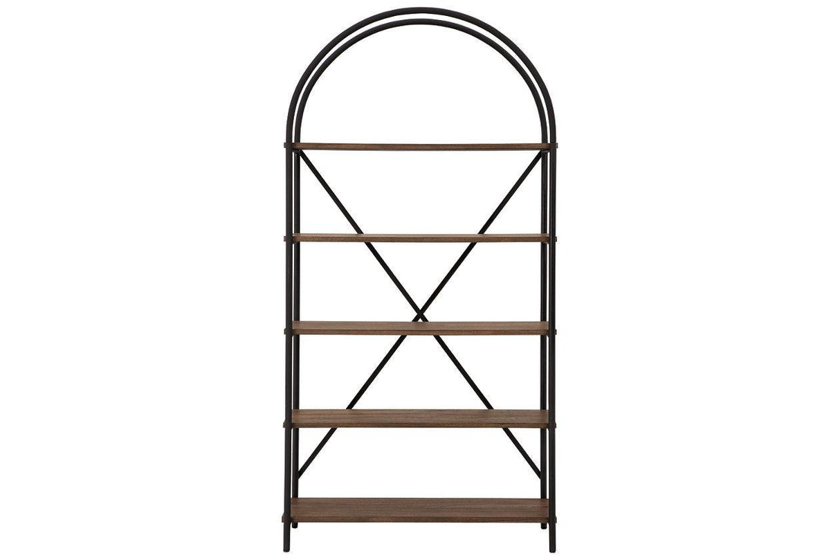 Galtbury Brown/Black Bookcase by Ashley at Eve Furniture