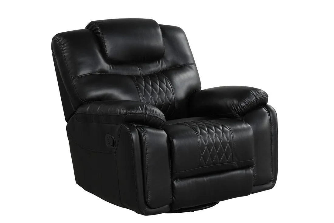 Galveston Black Leather Gel Reclining Living Room Set by Happy Homes at Eve Furniture