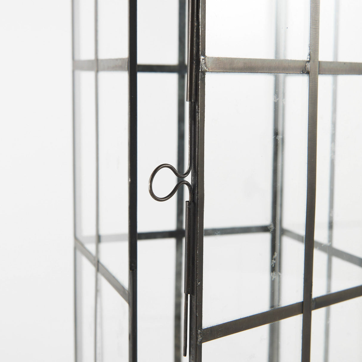 Gamfield Large Black Metal and Glass Lantern by Mercana at Eve Furniture