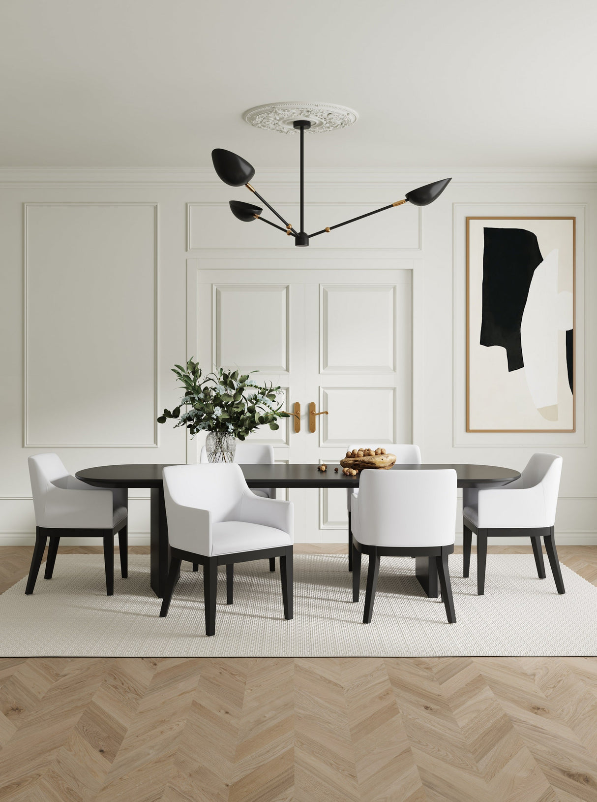 Gansevoort Faux Leather Dining Armchair in Cream by Manhattan Comfort at Eve Furniture