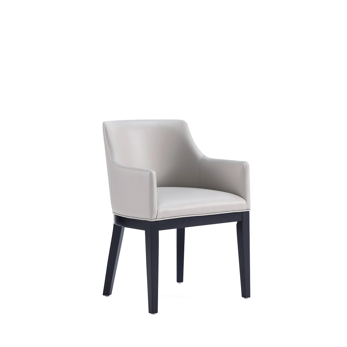 Gansevoort Faux Leather Dining Armchair in Light Grey by Manhattan Comfort at Eve Furniture