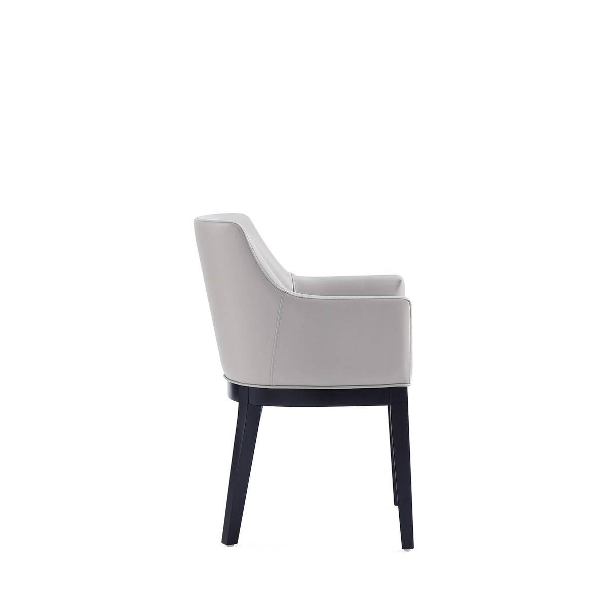 Gansevoort Faux Leather Dining Armchair in Light Grey by Manhattan Comfort at Eve Furniture