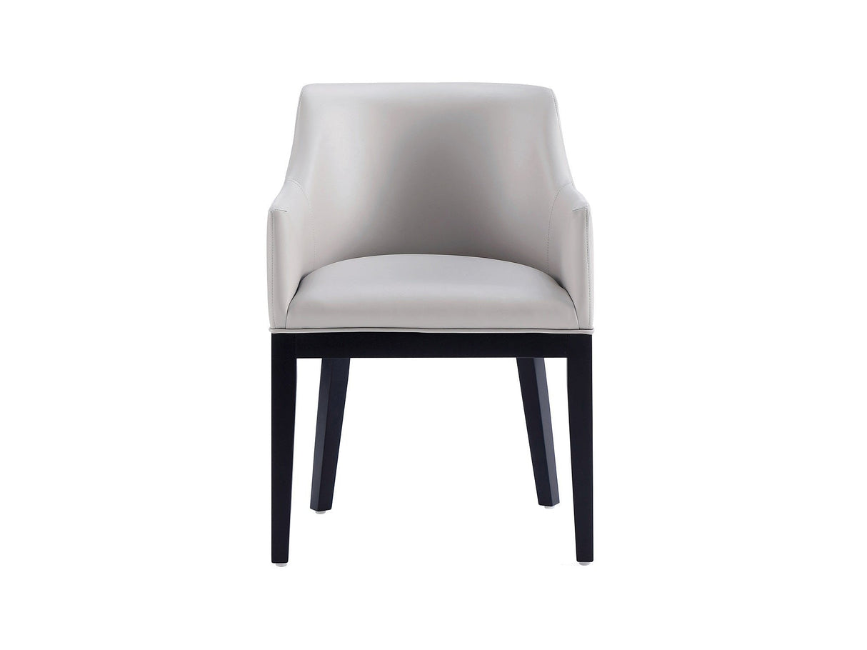 Gansevoort Faux Leather Dining Armchair in Light Grey by Manhattan Comfort at Eve Furniture