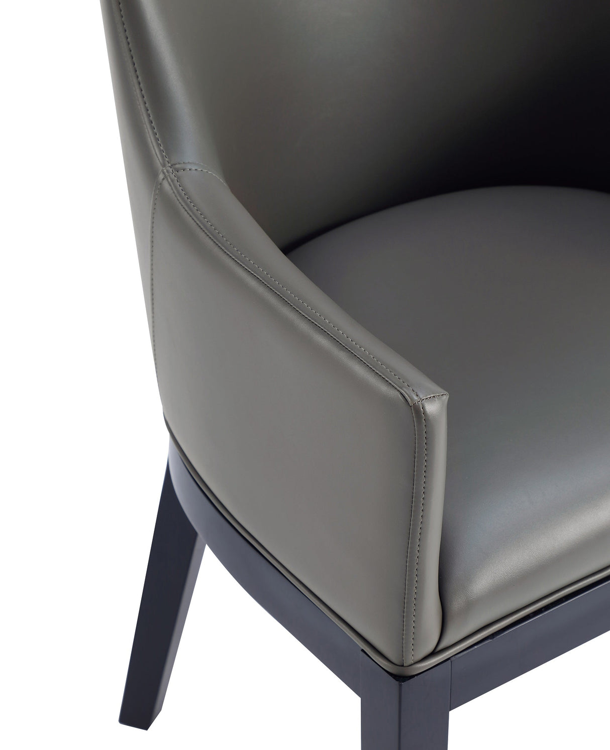 Gansevoort Faux Leather Dining Armchair in Pebble Grey by Manhattan Comfort at Eve Furniture