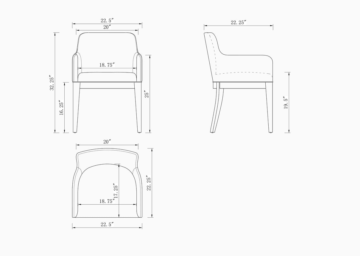 Gansevoort Faux Leather Dining Armchair in Pebble Grey by Manhattan Comfort at Eve Furniture