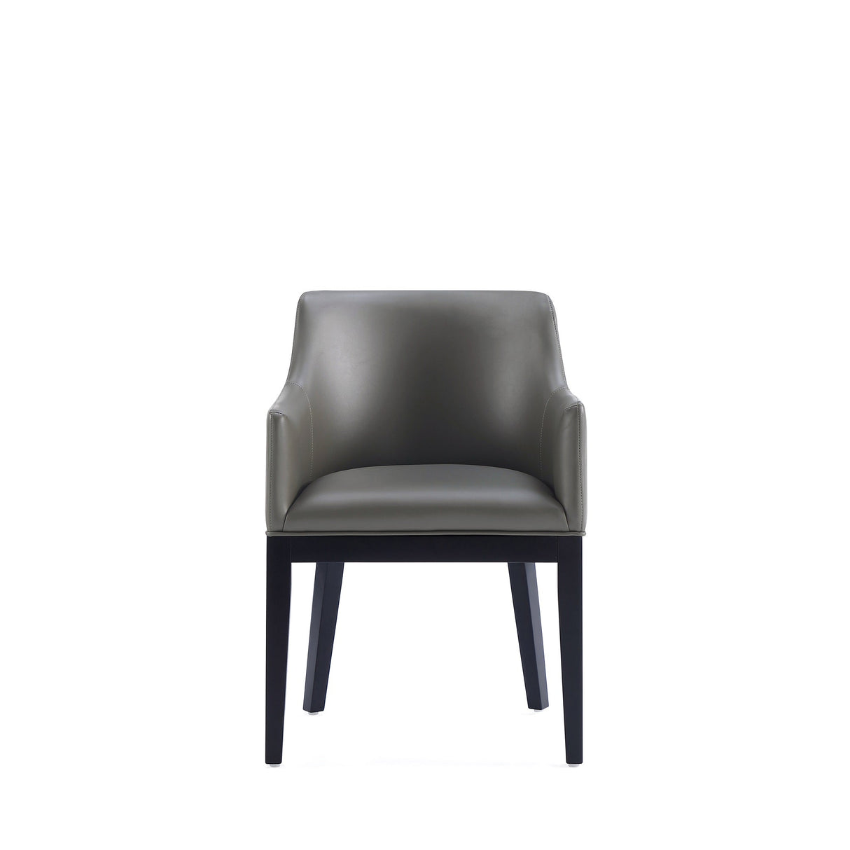 Gansevoort Faux Leather Dining Armchair in Pebble Grey by Manhattan Comfort at Eve Furniture