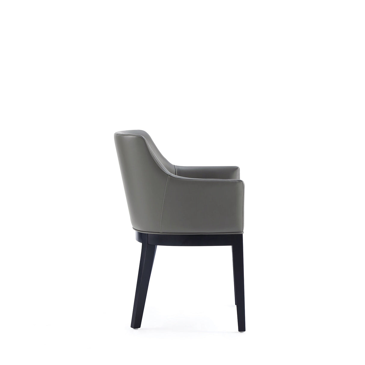 Gansevoort Faux Leather Dining Armchair in Pebble Grey by Manhattan Comfort at Eve Furniture