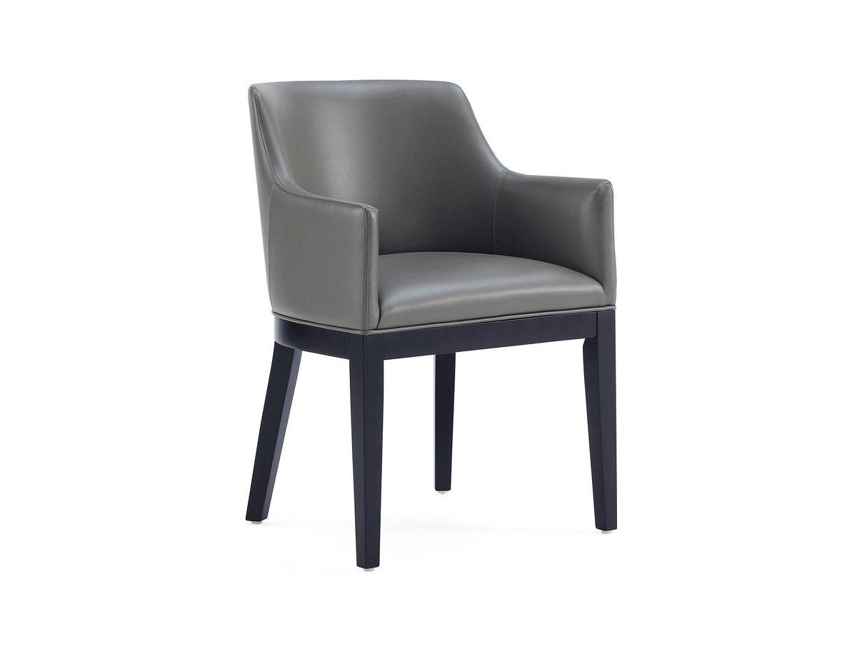 Gansevoort Faux Leather Dining Armchair in Pebble Grey by Manhattan Comfort at Eve Furniture